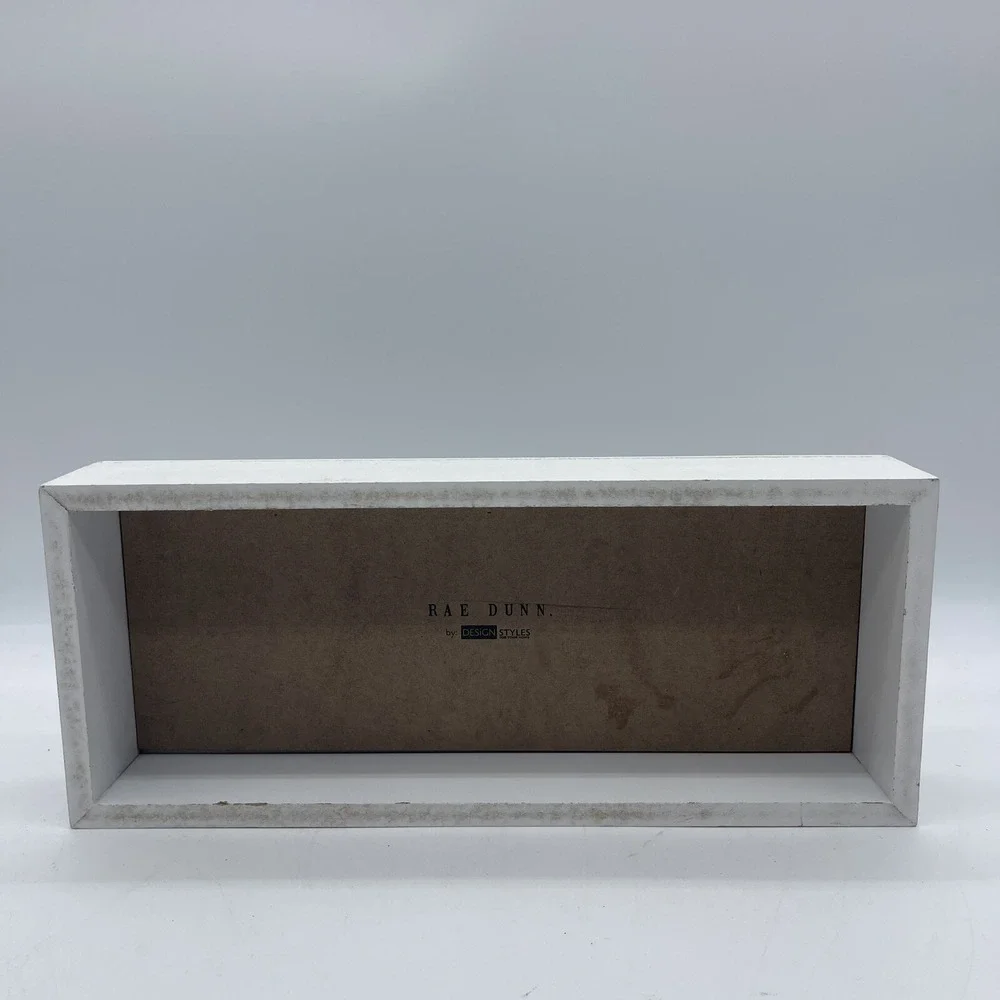 Rae Dunn Hangry. Sign White Distressed Wood Farmhouse Shadow Box Home Decor
